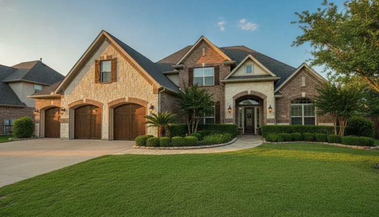 DFW suburban home at golden hour